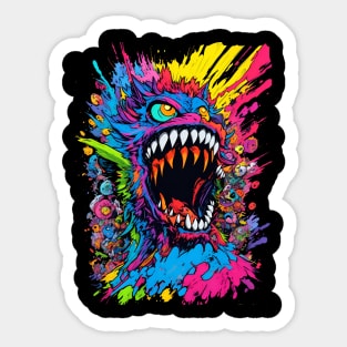 Neon colors monster splash mix of candy colors lots of pink and blue cure design Sticker